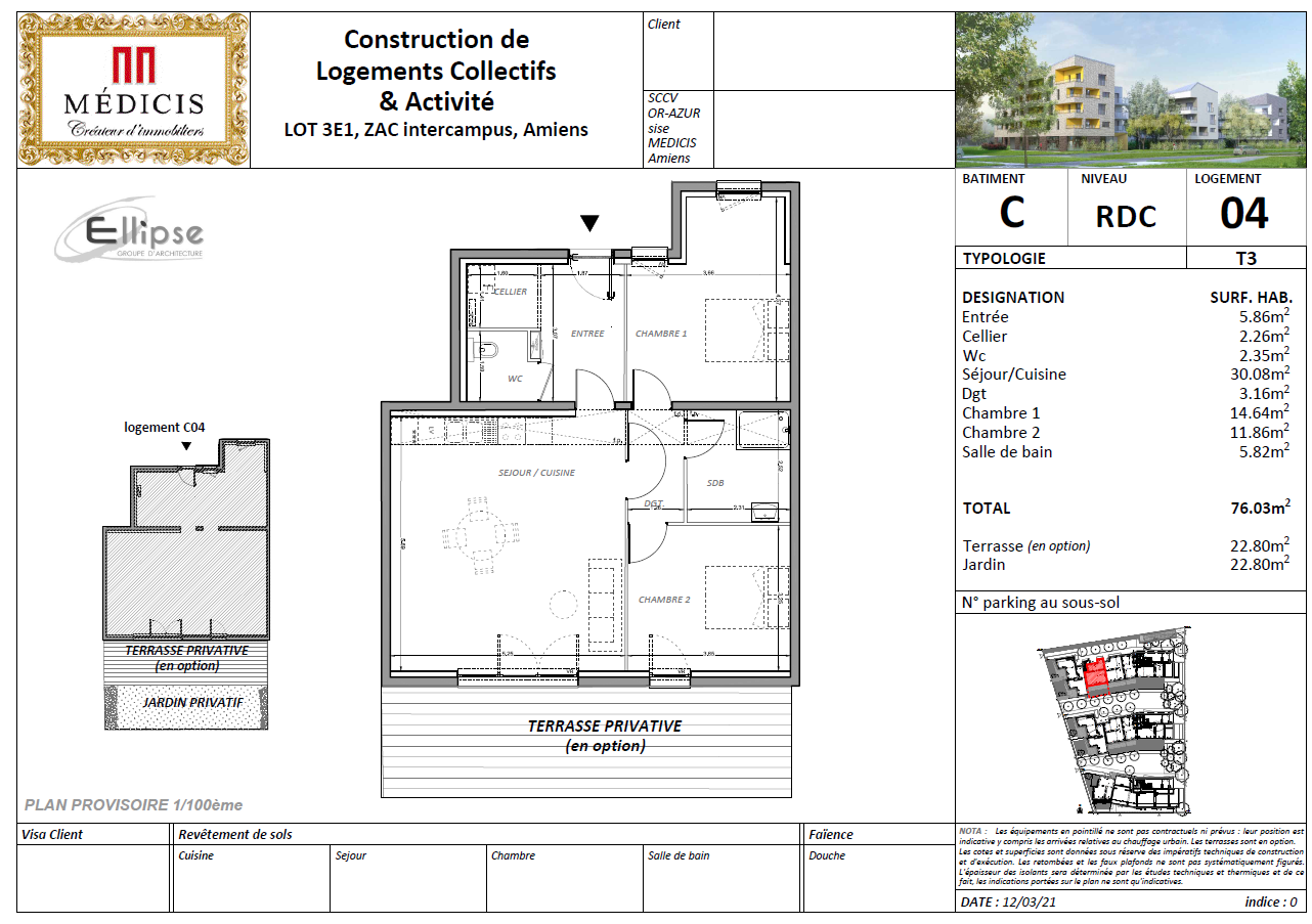 Immo80 – L'immobilier à Amiens et dans la Somme-Appartement C04 Résidence Or-Azur